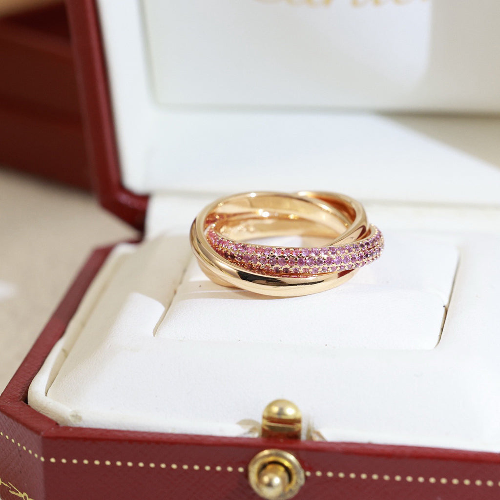 [Lumi Jewelery]TRINITY 3.2MM RING PINK DIAMOND