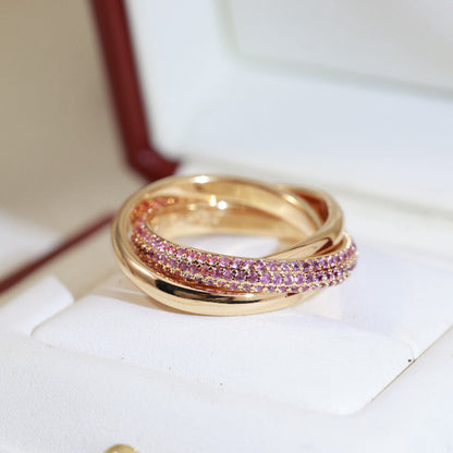 [Lumi Jewelery]TRINITY 3.2MM RING PINK DIAMOND