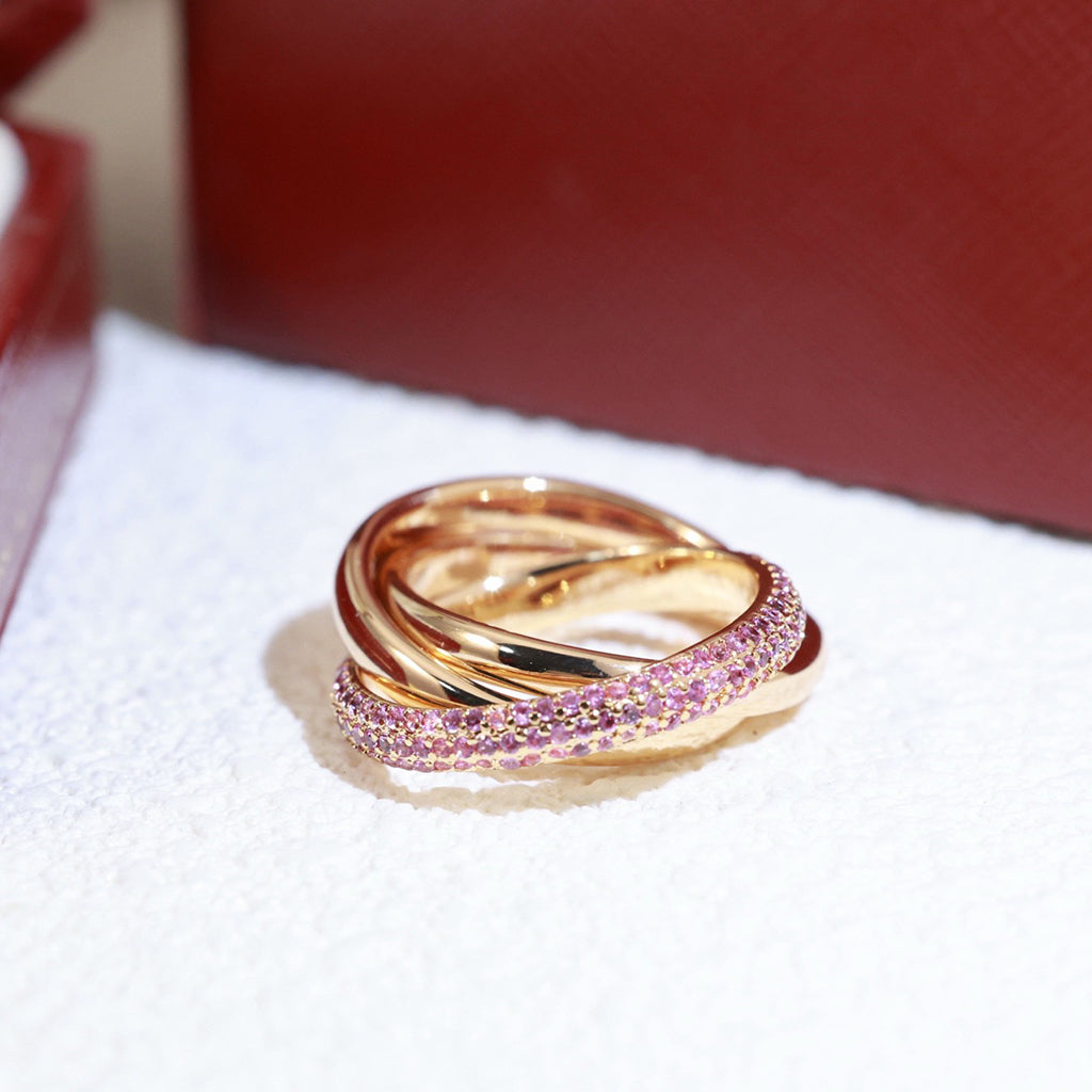 [Lumi Jewelery]TRINITY 3.2MM RING PINK DIAMOND