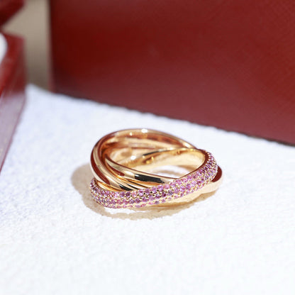 [Lumi Jewelery]TRINITY 3.2MM RING PINK DIAMOND