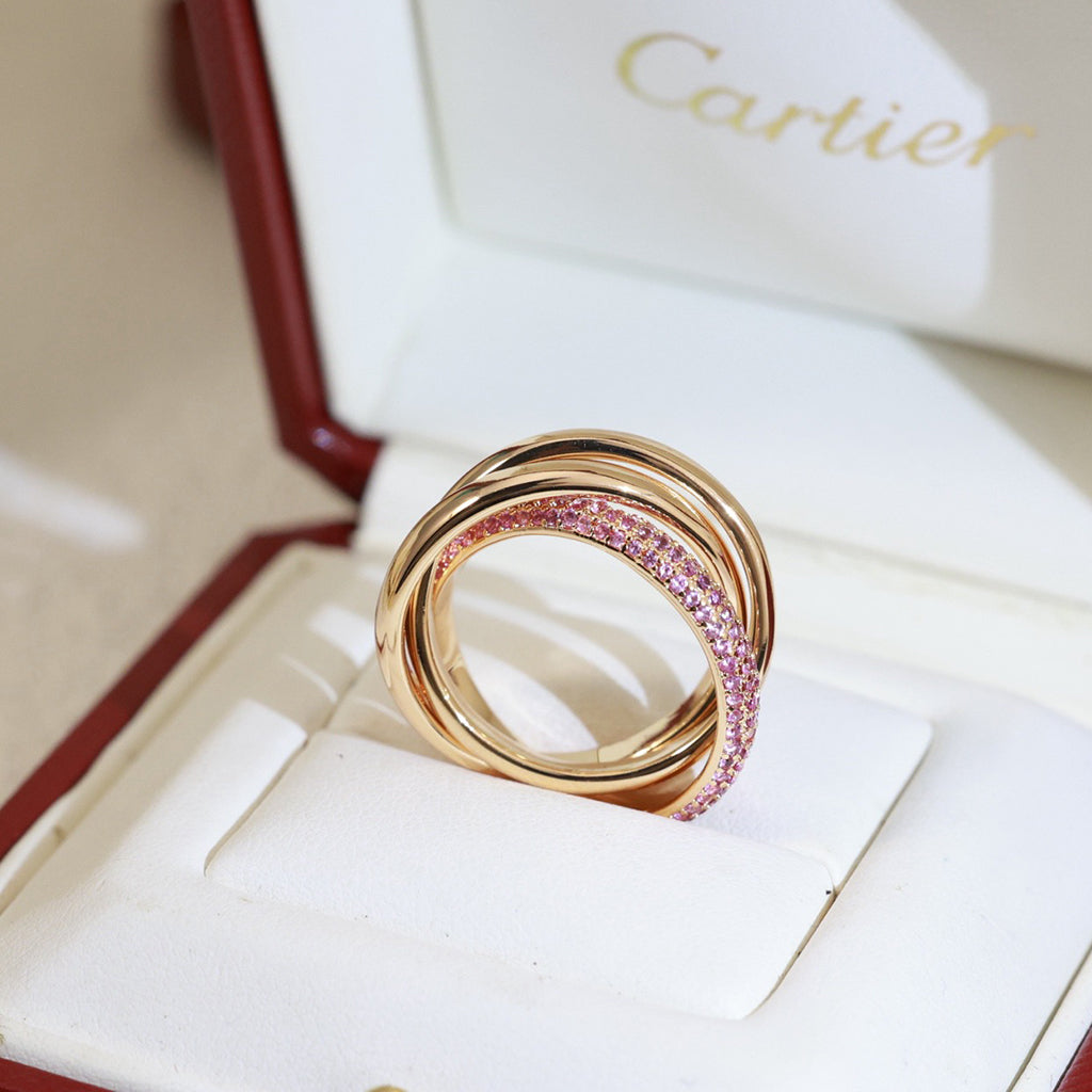 [Lumi Jewelery]TRINITY 3.2MM RING PINK DIAMOND