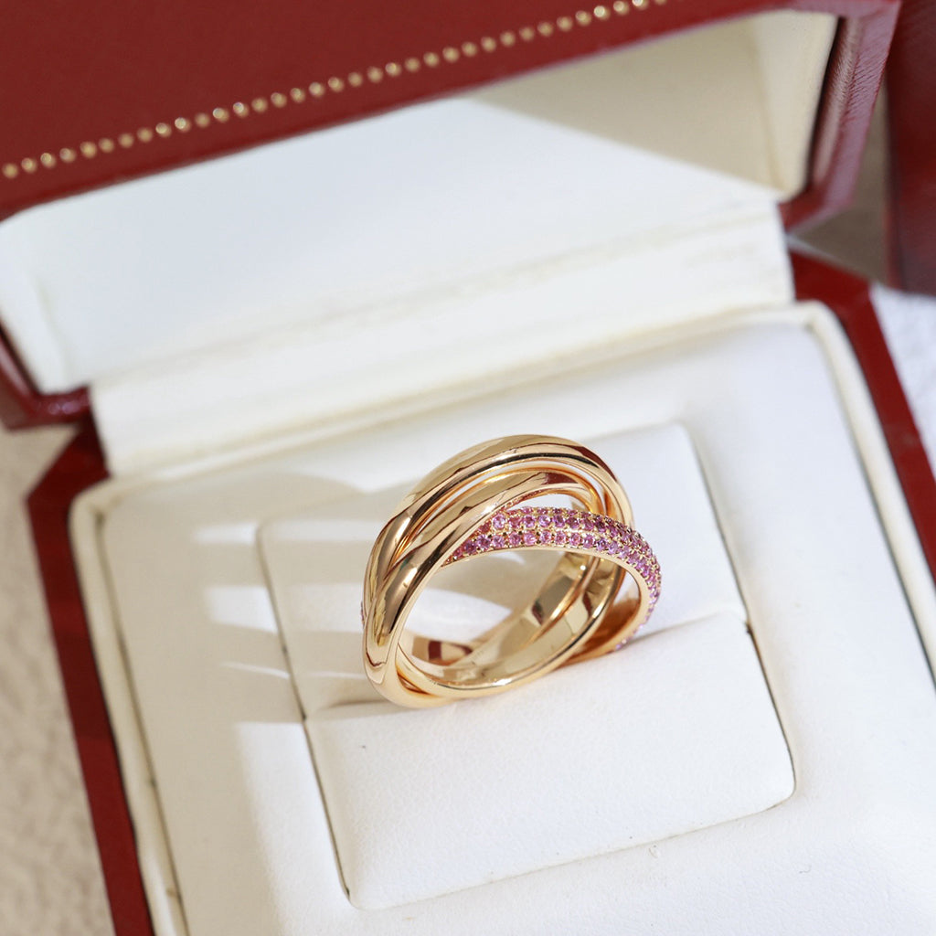 [Lumi Jewelery]TRINITY 3.2MM RING PINK DIAMOND