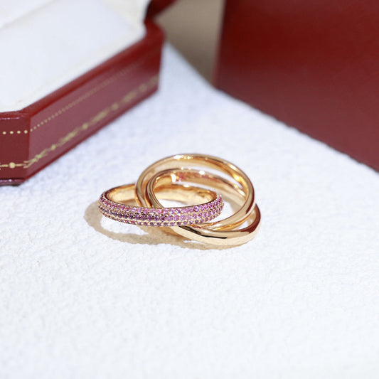 [Lumi Jewelery]TRINITY 3.2MM RING PINK DIAMOND