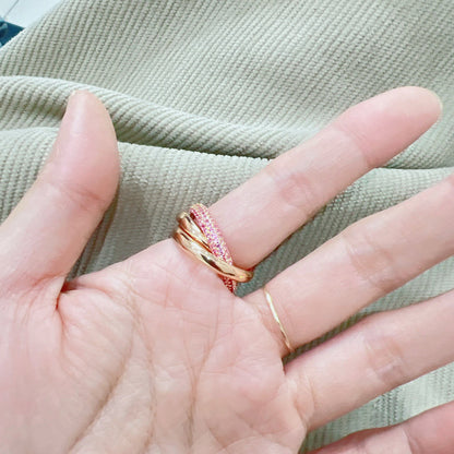 [Lumi Jewelery]TRINITY 3.2MM RING PINK DIAMOND