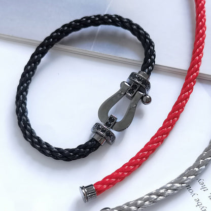 [Lumi Jewels]FORCE LARGE SERIES HORSESHOE BLACK SAMURAI BRACELET