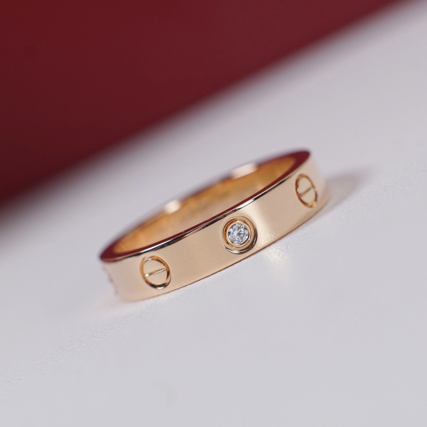 [Lumi Jewelery]LOVE 4MM 1 DIAMOND RING
