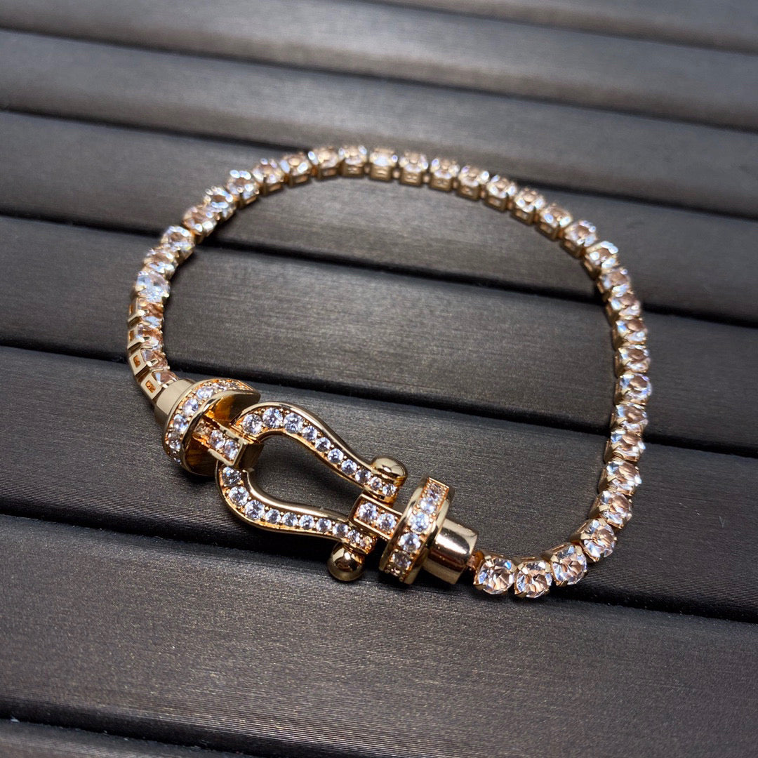 [Lumi Jewels]FORCE  LARGE HORSESHOE FULL DIAMOND TENNIS BRACELET