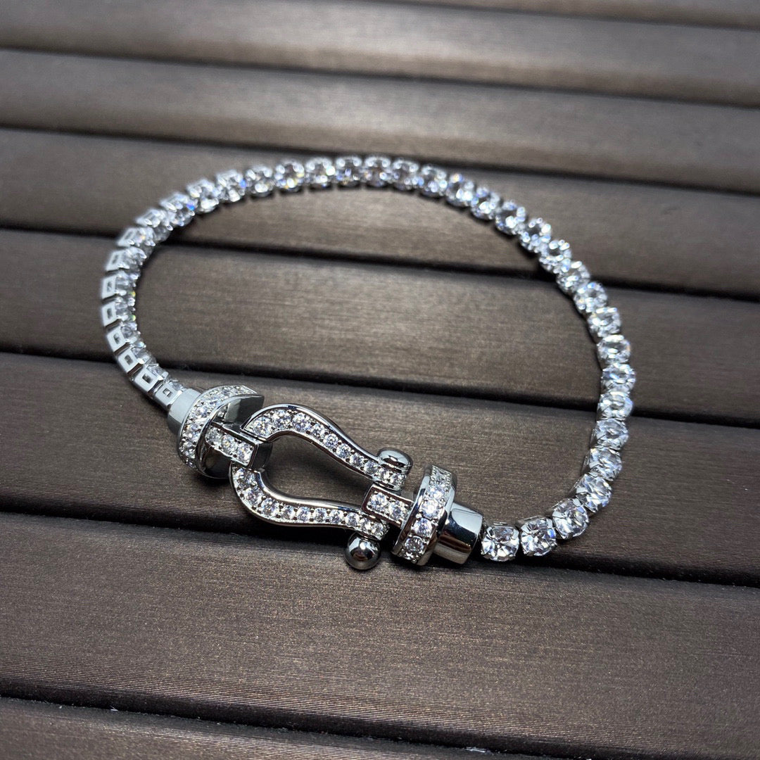 [Lumi Jewels]FORCE  LARGE HORSESHOE FULL DIAMOND TENNIS BRACELET