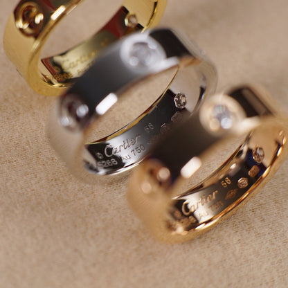 [Lumi Jewelery]LOVE 5.5MM 3 DIAMOND RING