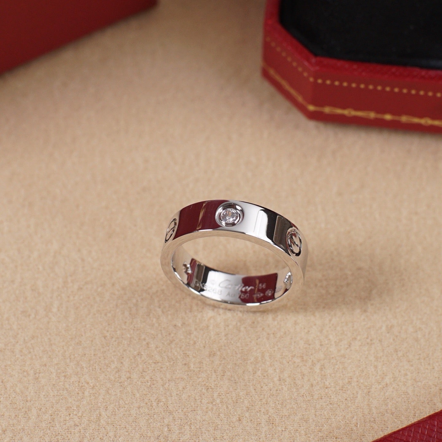 [Lumi Jewelery]LOVE 5.5MM 3 DIAMOND RING