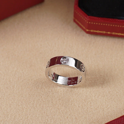 [Lumi Jewelery]LOVE 5.5MM 3 DIAMOND RING