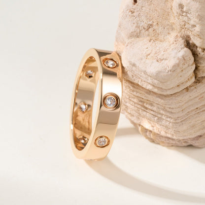 [Lumi Jewelery]LOVE 4MM 8 DIAMOND RING
