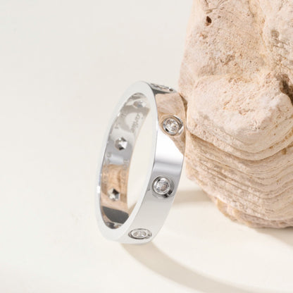 [Lumi Jewelery]LOVE 4MM 8 DIAMOND RING