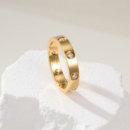 [Lumi Jewelery]LOVE 4MM 8 DIAMOND RING