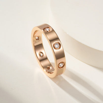 [Lumi Jewelery]LOVE 4MM 8 DIAMOND RING