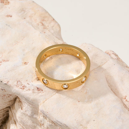 [Lumi Jewelery]LOVE 4MM 8 DIAMOND RING