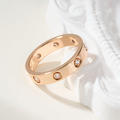 [Lumi Jewelery]LOVE 4MM 8 DIAMOND RING
