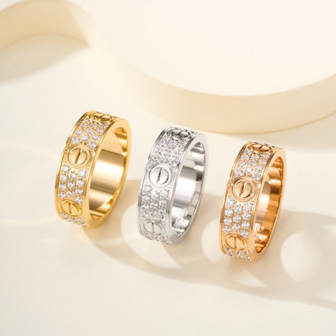 [Lumi Jewelery]LOVE RING 5.5MM DIAMONDS PAVED