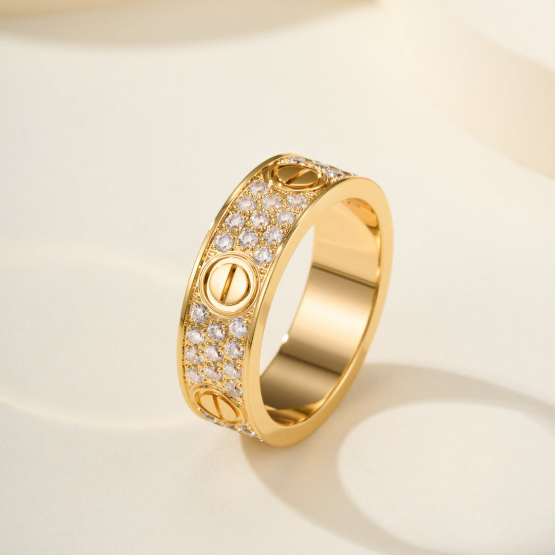 [Lumi Jewelery]LOVE RING 5.5MM DIAMONDS PAVED