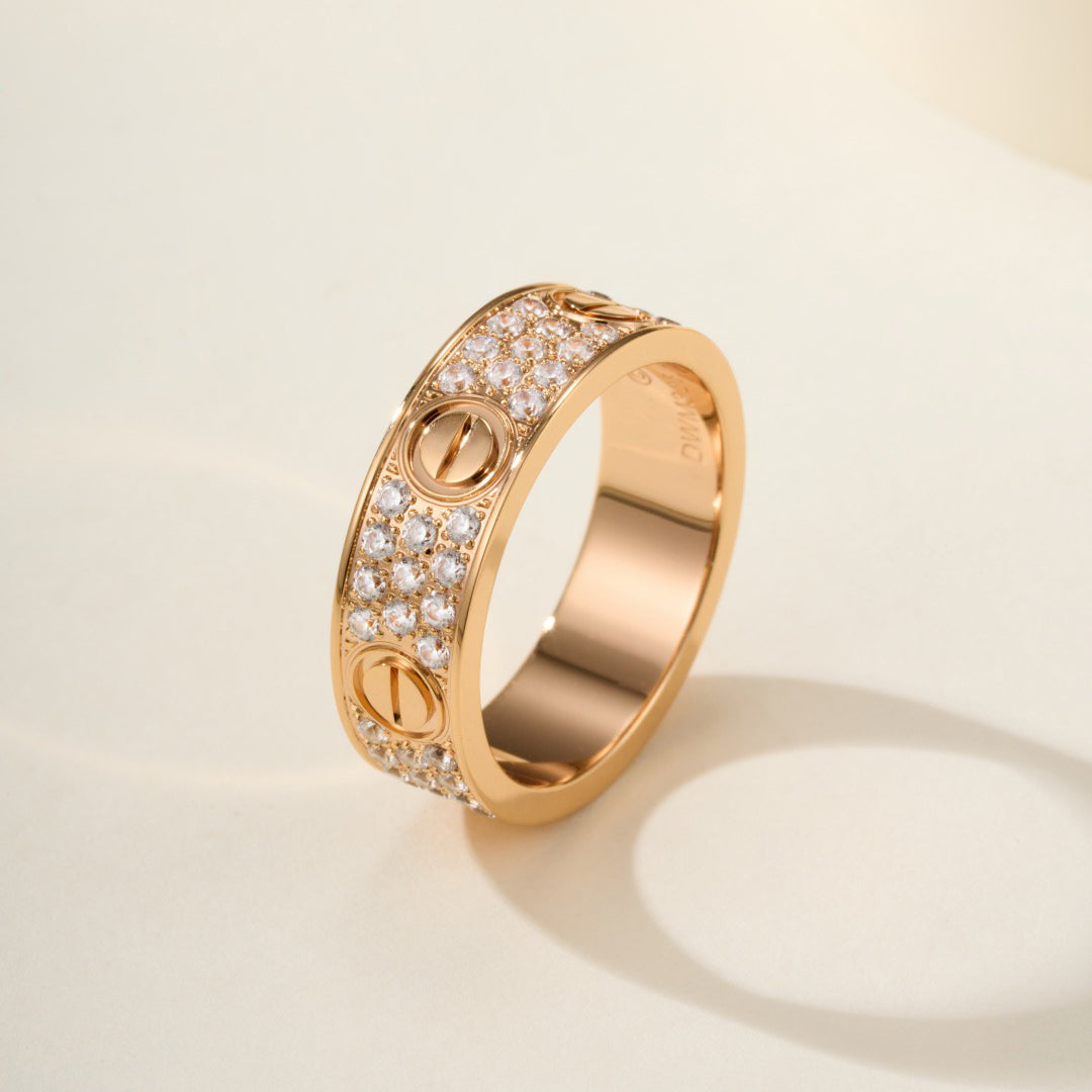 [Lumi Jewelery]LOVE RING 5.5MM DIAMONDS PAVED