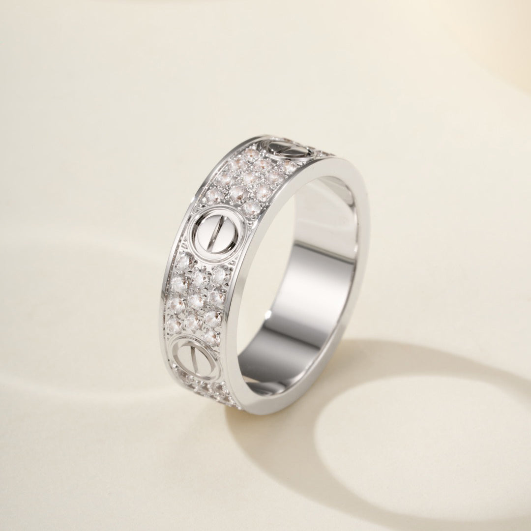[Lumi Jewelery]LOVE RING 5.5MM DIAMONDS PAVED