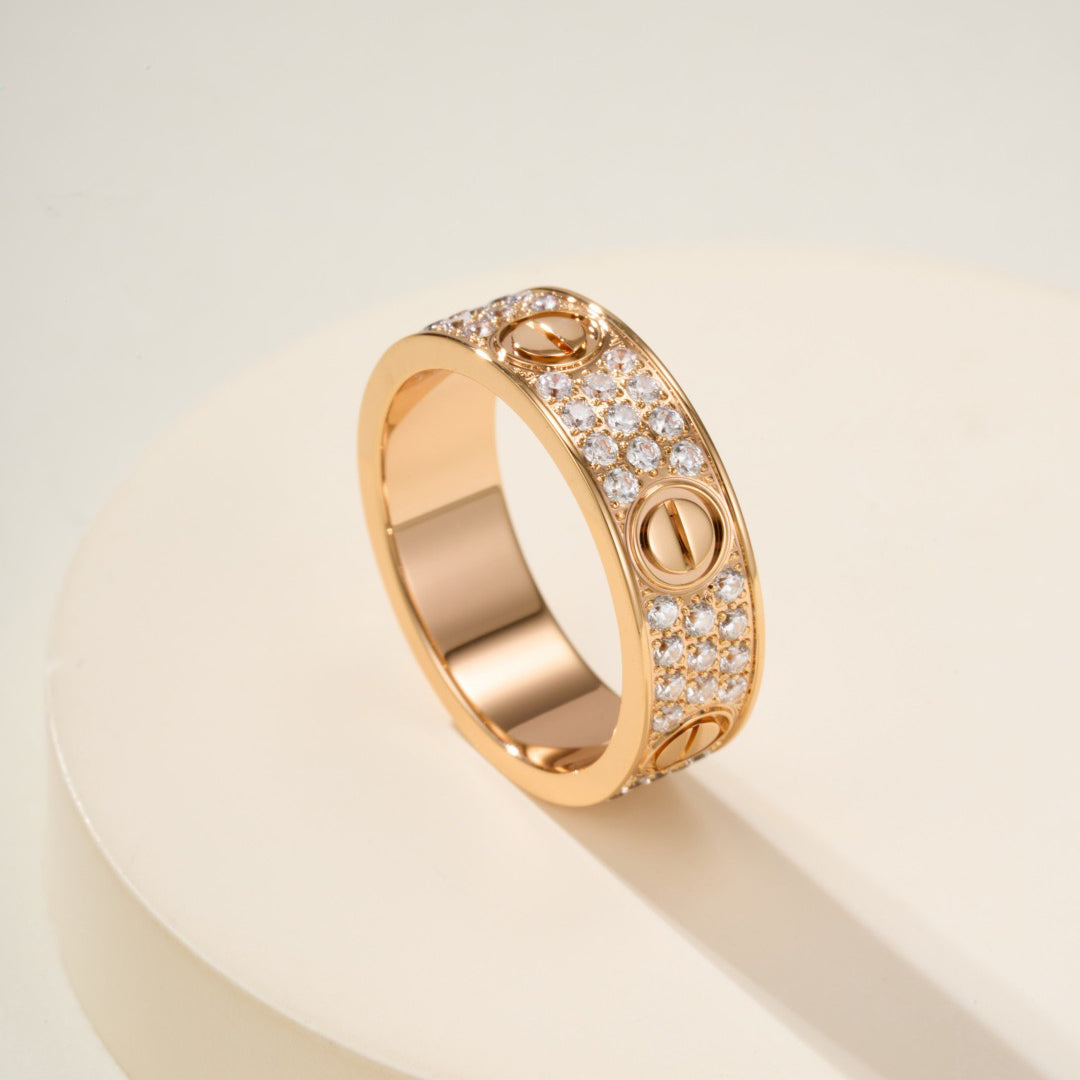 [Lumi Jewelery]LOVE RING 5.5MM DIAMONDS PAVED