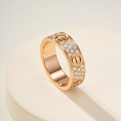 [Lumi Jewelery]LOVE RING 5.5MM DIAMONDS PAVED