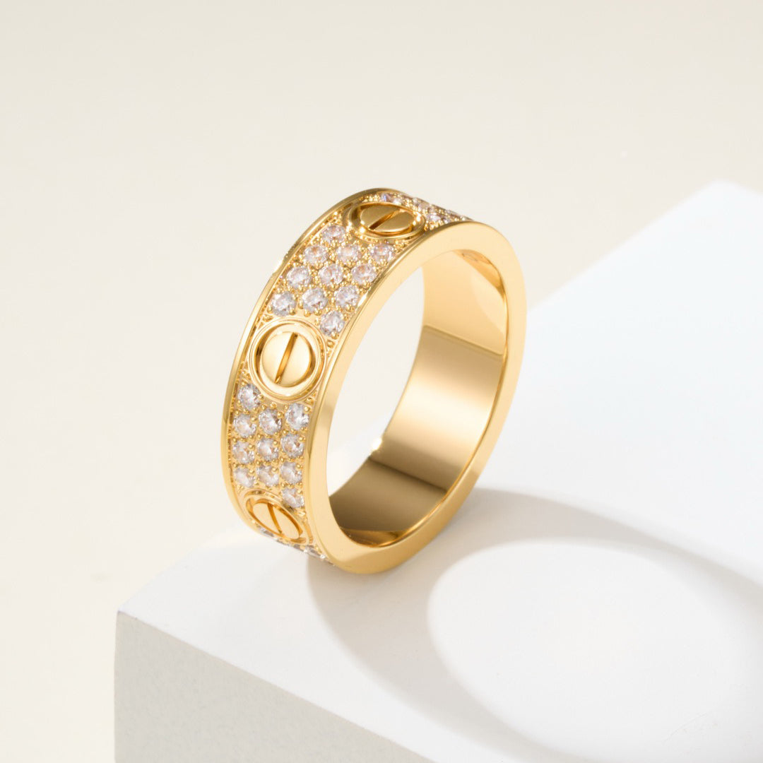 [Lumi Jewelery]LOVE RING 5.5MM DIAMONDS PAVED