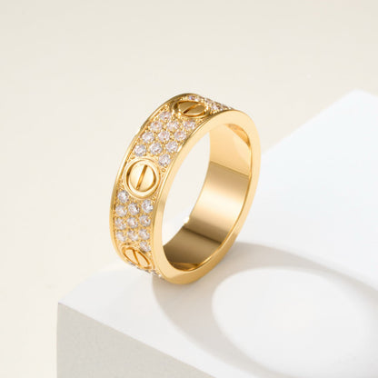 [Lumi Jewelery]LOVE RING 5.5MM DIAMONDS PAVED