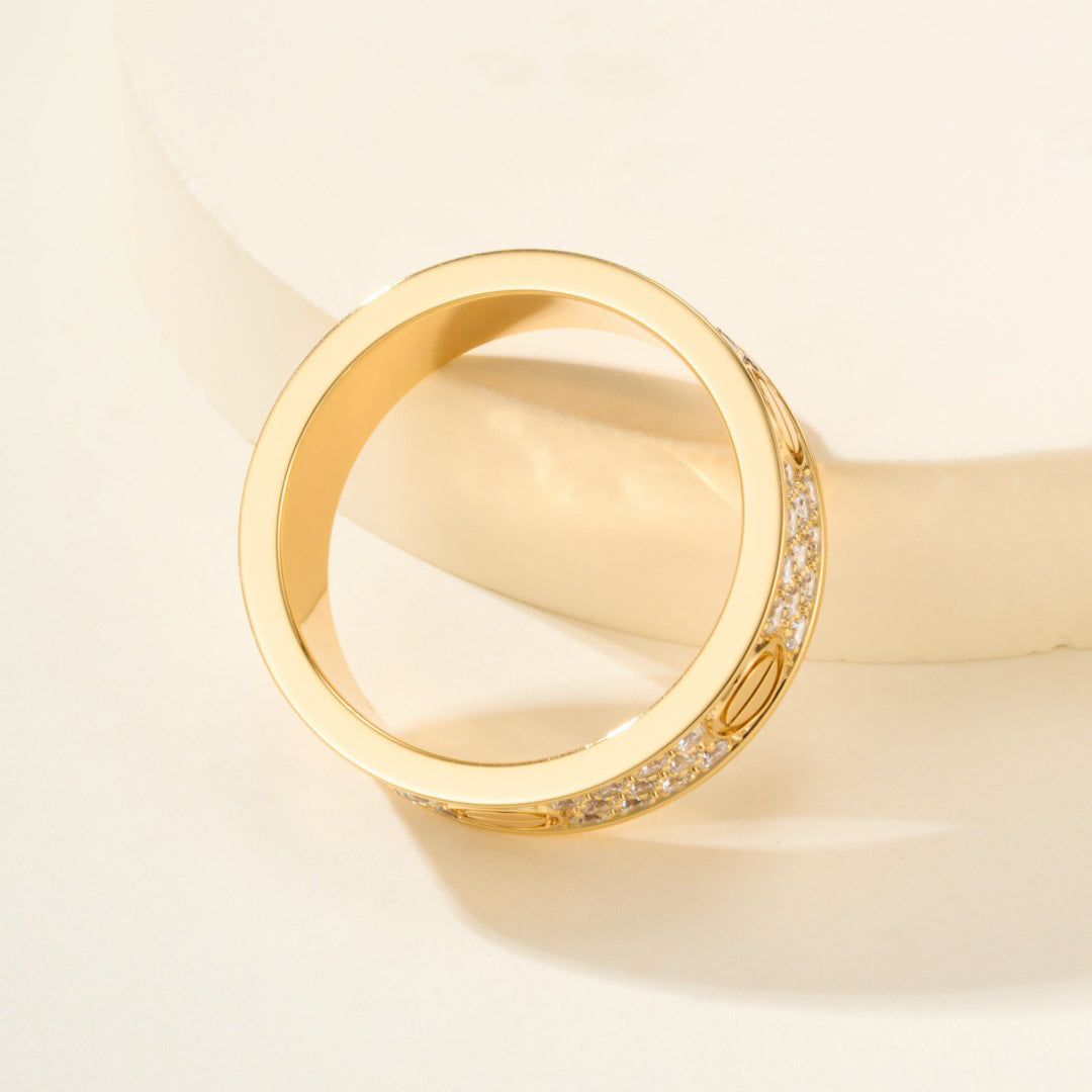 [Lumi Jewelery]LOVE RING 5.5MM DIAMONDS PAVED