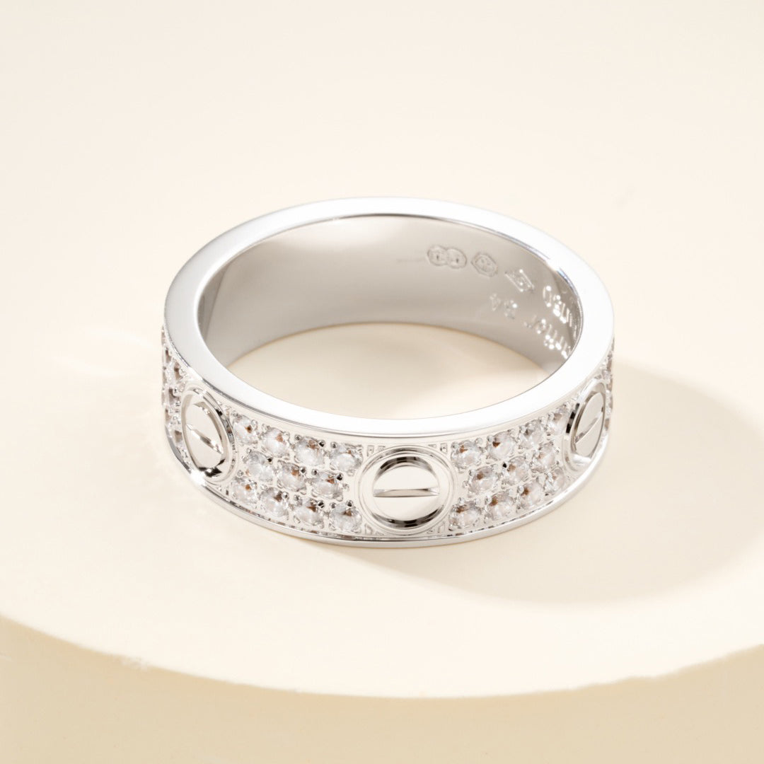 [Lumi Jewelery]LOVE RING 5.5MM DIAMONDS PAVED