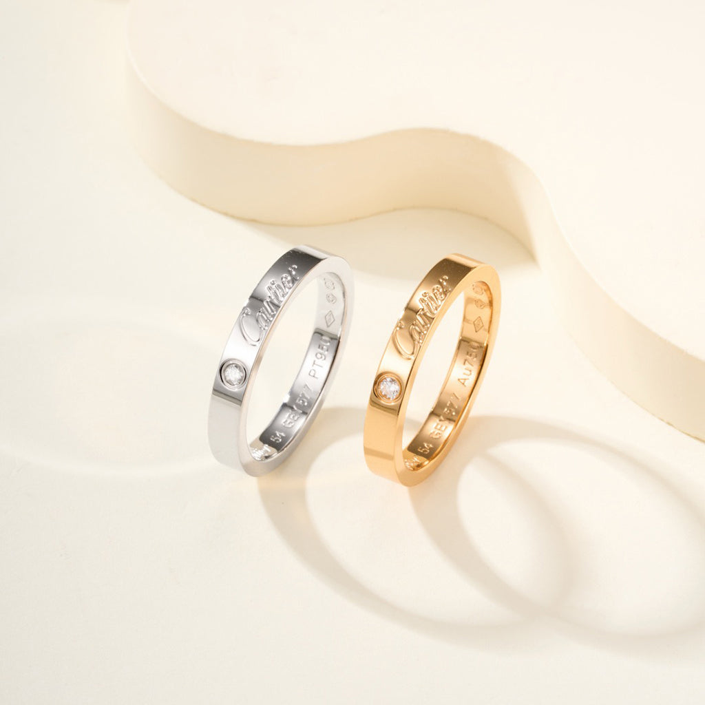 [Lumi Jewelery]LOVE RING 4MM 1 DIAMOND