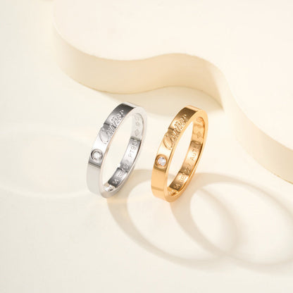 [Lumi Jewelery]LOVE RING 4MM 1 DIAMOND