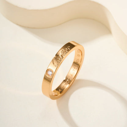 [Lumi Jewelery]LOVE RING 4MM 1 DIAMOND