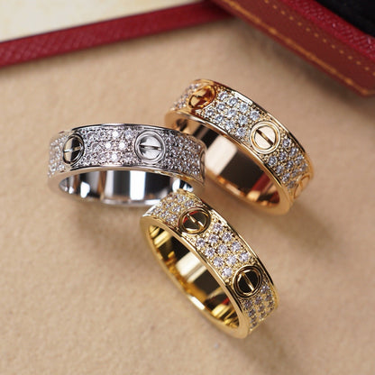[Lumi Jewelery]LOVE RING 5.5MM DIAMONDS PAVED