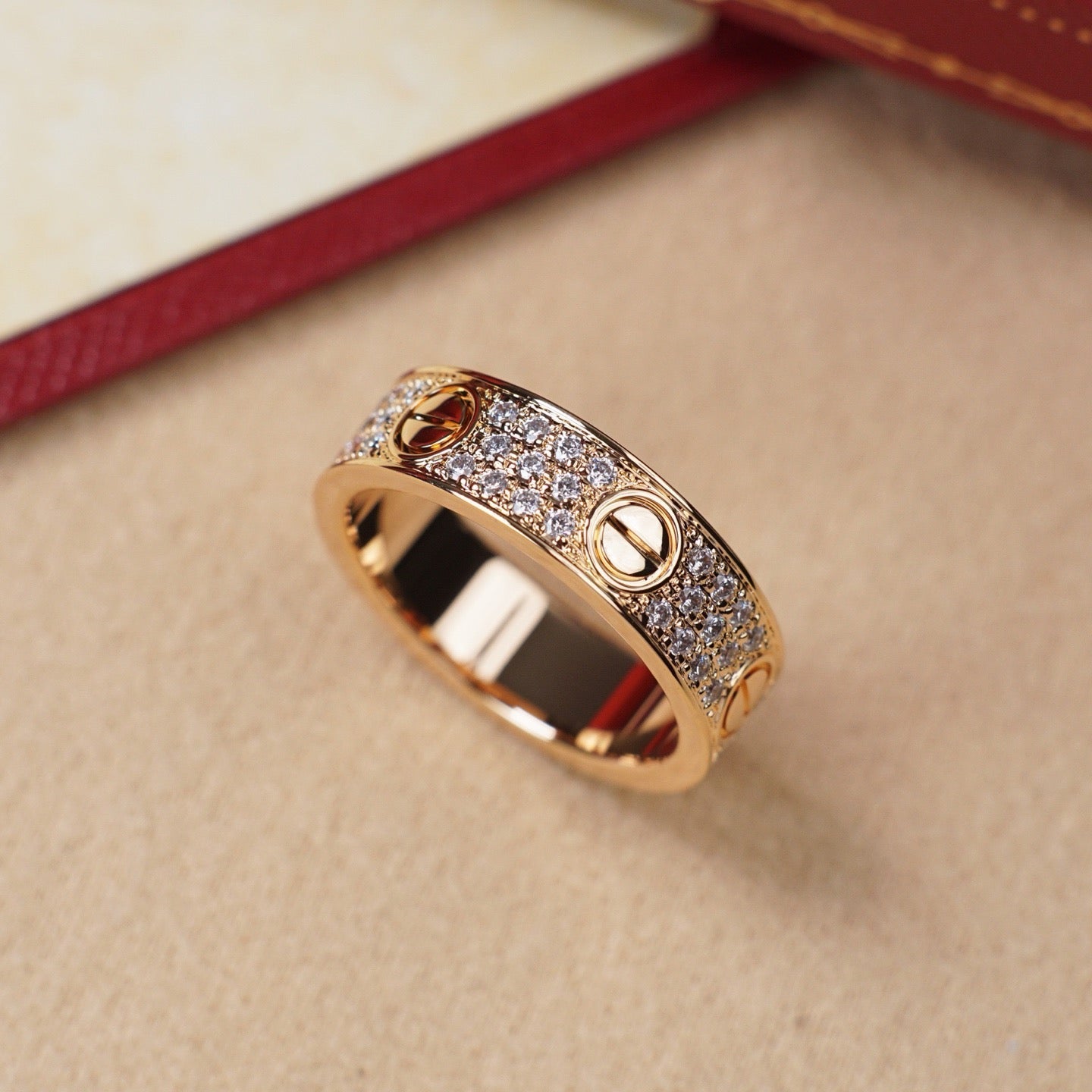 [Lumi Jewelery]LOVE RING 5.5MM DIAMONDS PAVED