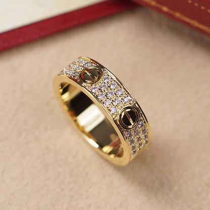 [Lumi Jewelery]LOVE RING 5.5MM DIAMONDS PAVED