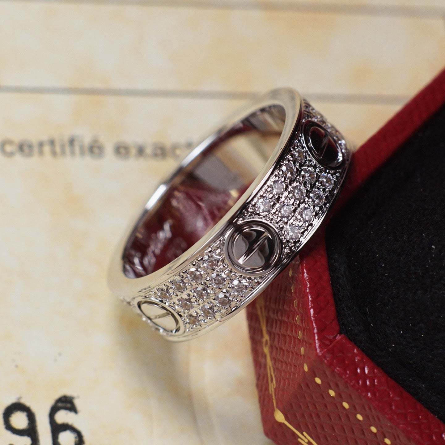 [Lumi Jewelery]LOVE RING 5.5MM DIAMONDS PAVED