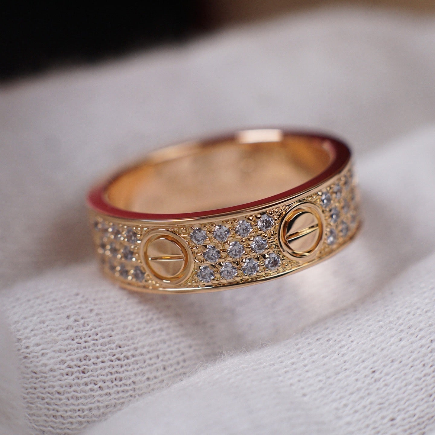 [Lumi Jewelery]LOVE RING 5.5MM DIAMONDS PAVED