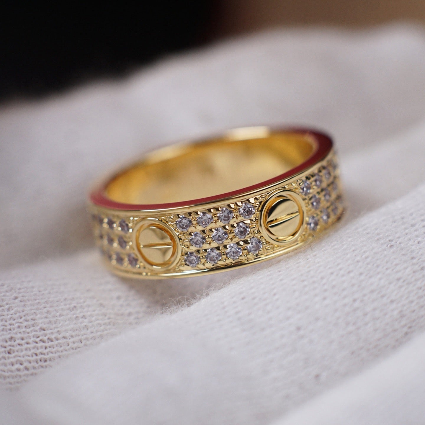 [Lumi Jewelery]LOVE RING 5.5MM DIAMONDS PAVED