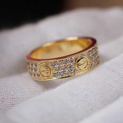 [Lumi Jewelery]LOVE RING 5.5MM DIAMONDS PAVED