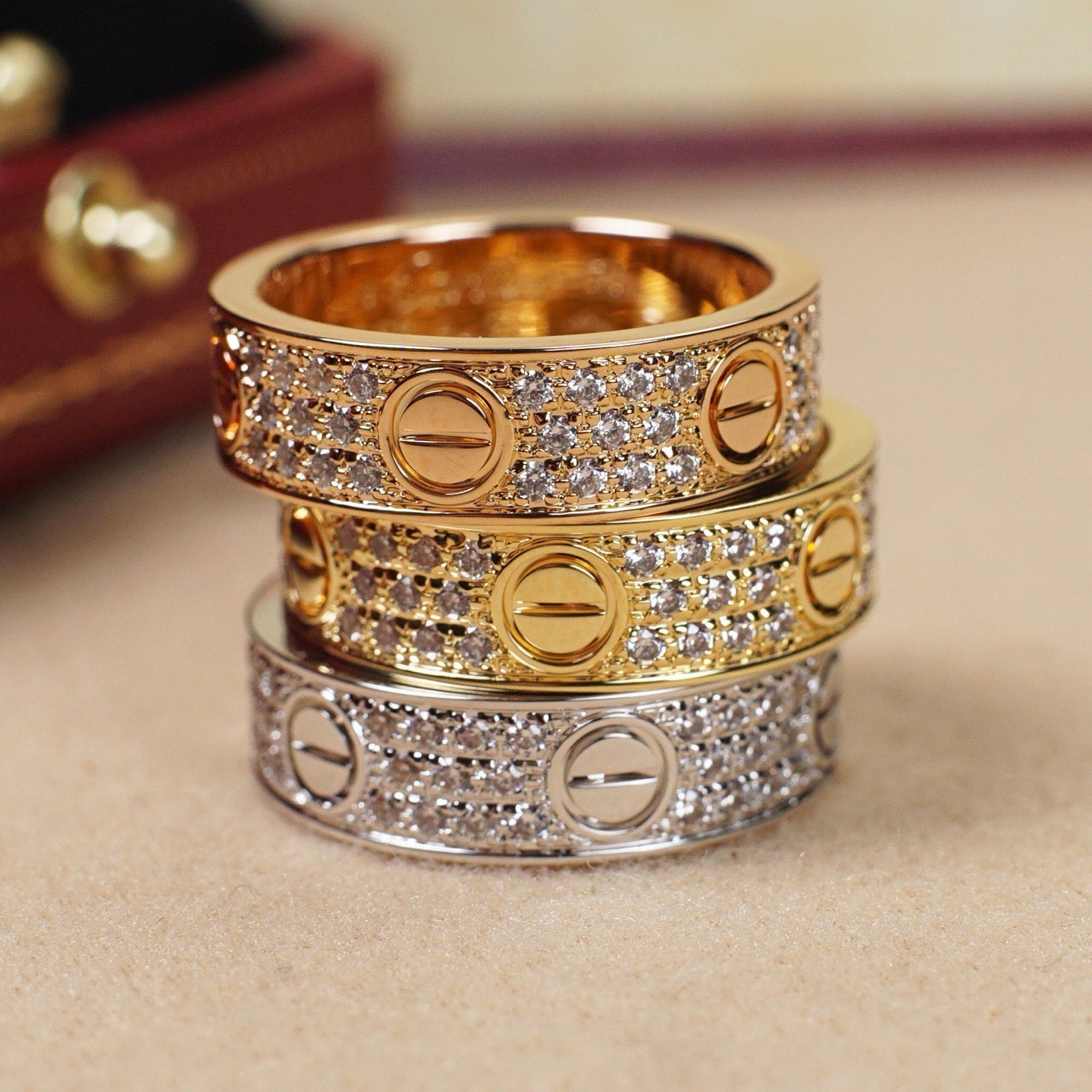 [Lumi Jewelery]LOVE RING 5.5MM DIAMONDS PAVED