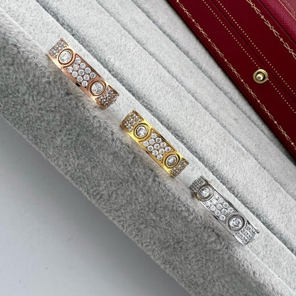 [Lumi Jewelery]LOVE 5.5MM FULL-PAVE 6-DIAMOND RING