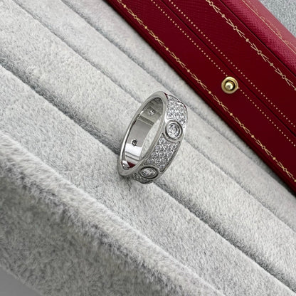 [Lumi Jewelery]LOVE 5.5MM FULL-PAVE 6-DIAMOND RING