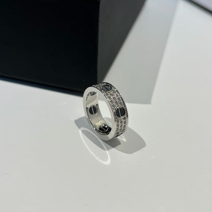 [Lumi Jewelery]LOVE RING 5.5MM DIAMONDS PAVED CERAMIC