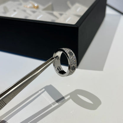 [Lumi Jewelery]LOVE RING 5.5MM DIAMONDS PAVED CERAMIC