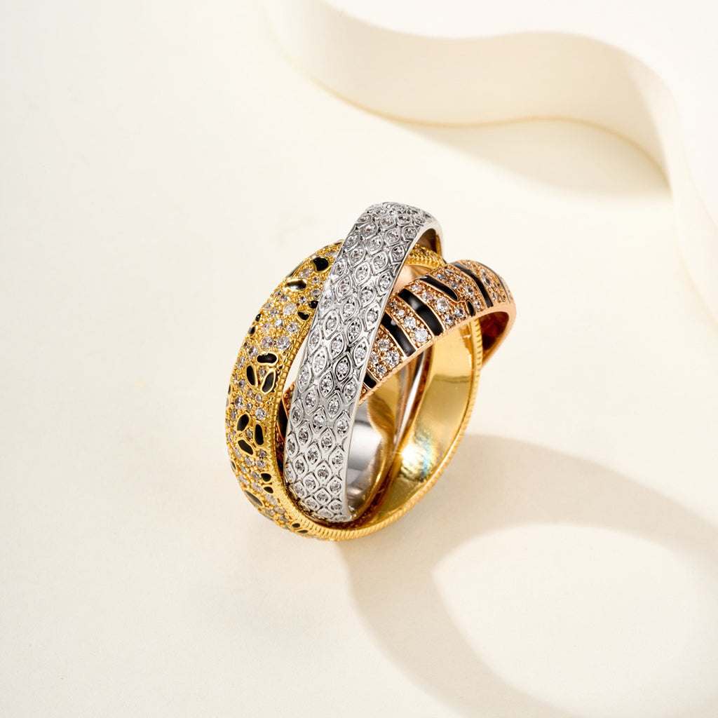 [Lumi Jewelery]TRINITY  RING LEOPARD PRINT