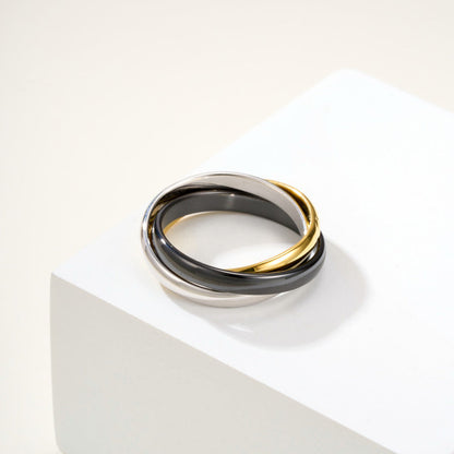 [Lumi Jewelery]TRINITY 3.2MM RING BLACK CERAMIC