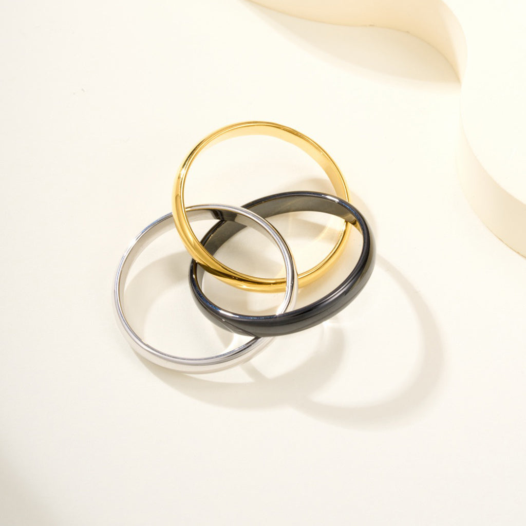 [Lumi Jewelery]TRINITY 3.2MM RING BLACK CERAMIC