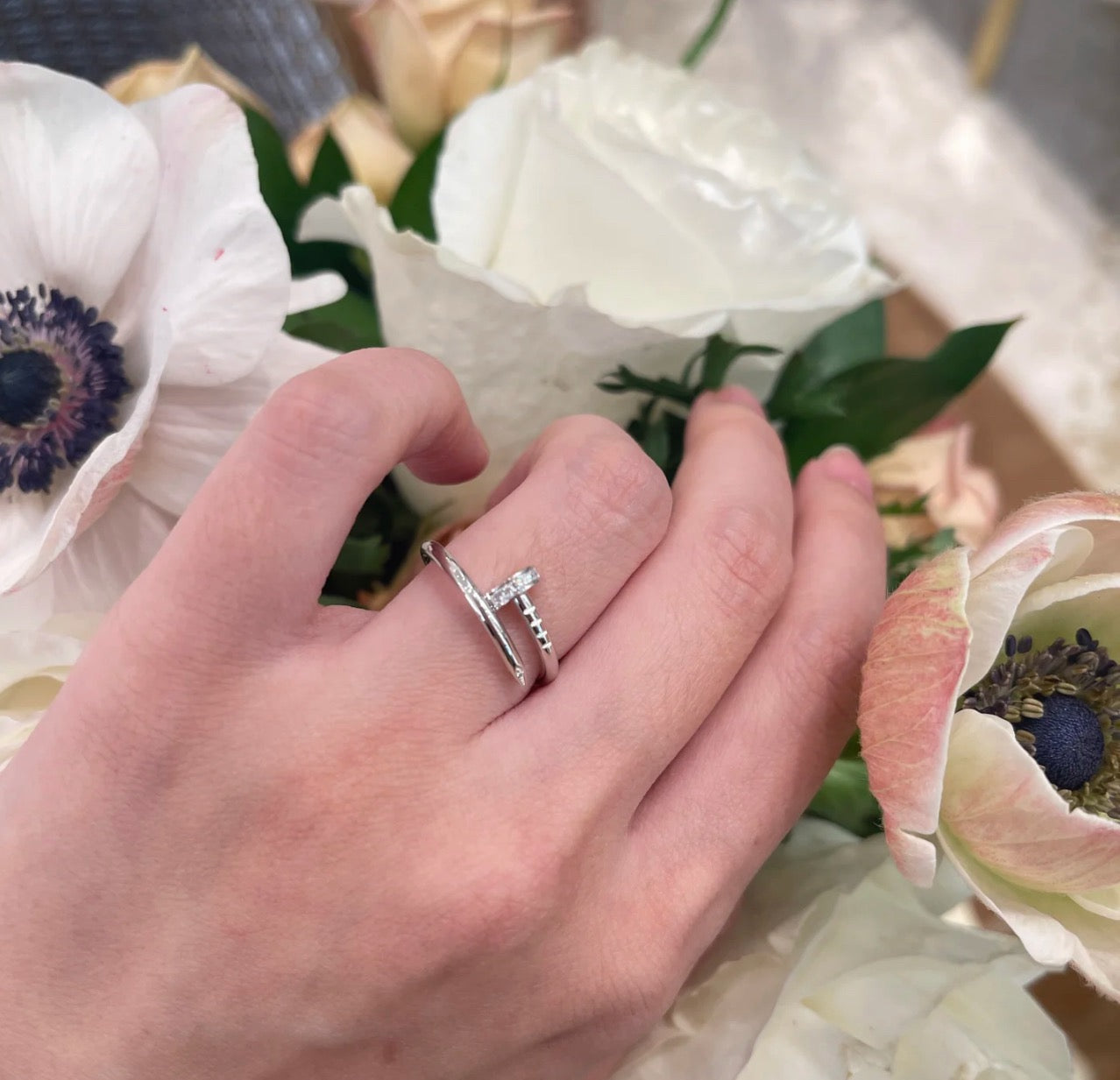 [Lumi Jewelery]JUSTE 1.8MM HALF DIAMOND RING